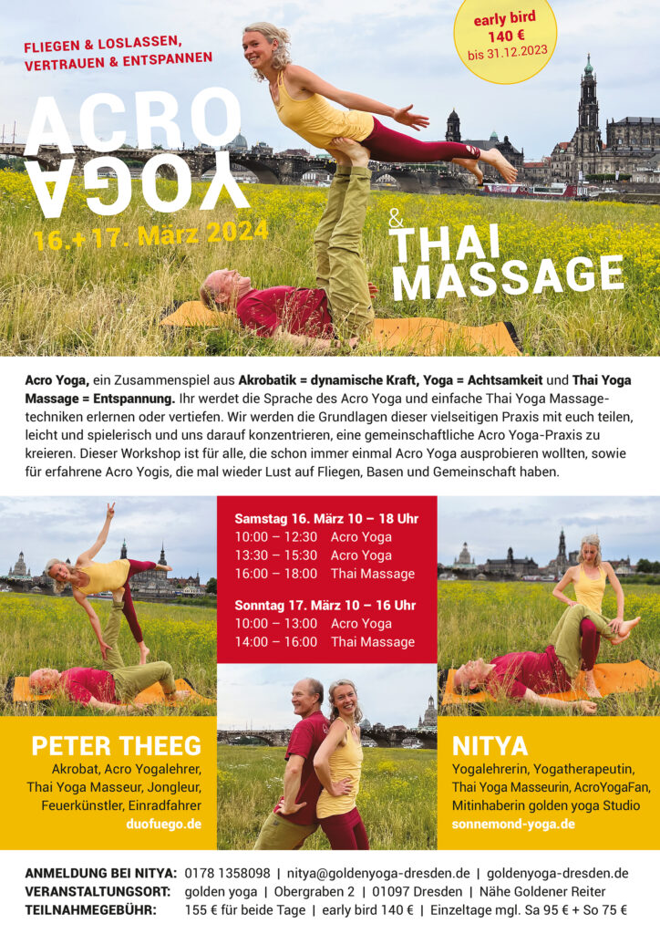 Acro Yoga & Thai Massage Workshop mit Peter Theeg & Nitya im golden yoga