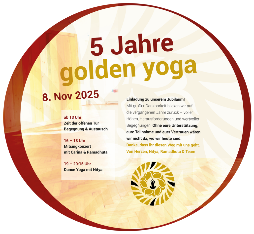 5 Jahre golden yoga Dresden Yogastudio Jubiläum Mitsingkonzert mit Carina & Ramadhuta Dance Yoga mit Nitya